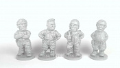 Фигурки из смолы Американские танкисты, набор из 4 фигурок, 50 мм, Баталия миниатюра - фото