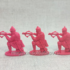 Солдатики из пластика Арбалетчики (3 шт, цвет - красный, б/к), Воины и битвы
