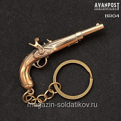 Брелок из бронзы Брелок «Капсюльный пистолет», 65 мм, Аванпост - фото
