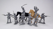 Солдатики из пластика Confederates infantry plus cavalry w/horses 8 figures (gray) 1:32, Timpo - фото
