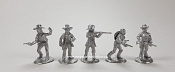 Сборные фигуры из металла Дикий Запад, набор №3 (5 фигур) 28 мм, Figures from Leon - фото