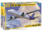 Сборная модель из пластика Пассажирский авиалайнер МС-21-300 (1:144) Звезда - фото