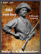 Сборная миниатюра из смолы Old cowboy 1/10, Legion Miniatures - фото