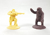 Солдатики из пластика Гном и медведь (бежевый и коричневый), 1:32 Хобби Бункер - фото